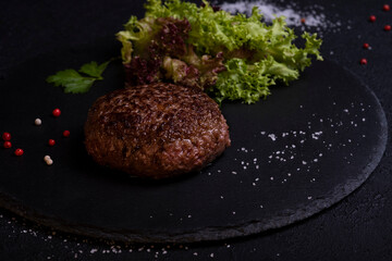 beef steak with salad