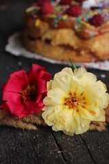 cake and flowers