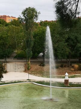 fountain in the park in mostoles Madrid