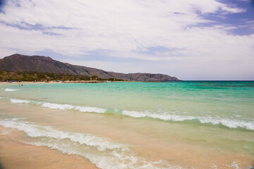 The beautiful tropical beach of the Crete island