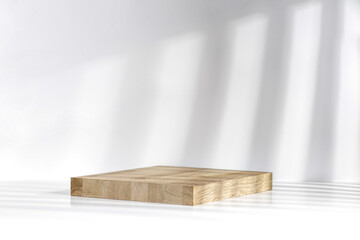 White background of free space and pedestal for your decoration. 