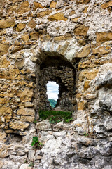 Fototapeta na wymiar Jasenov Castle Slovakia near the town of Humenné. View of objekts and ruins that are being reconstructed for a tourist attraction with beautiful surroundings and nature