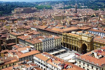 Fototapeta na wymiar View over Piazza della Repubblica (Republic Square), Florence, Italy