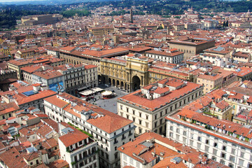 Fototapeta na wymiar View over Piazza della Repubblica (Republic Square), Florence, Italy