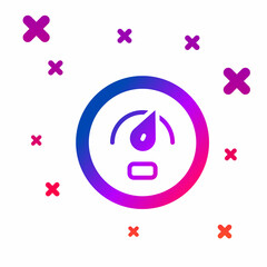 Color Digital speed meter concept icon isolated on white background. Global network high speed connection data rate technology. Gradient random dynamic shapes. Vector