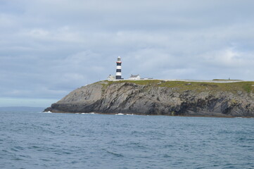Fototapeta premium Atlantic Ocean. West Cork. Ireland. Rocks. Cliffs. Lighthouse. Beacon.