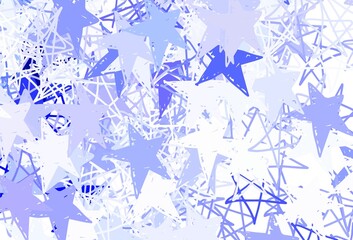 Light Purple vector pattern with christmas stars.