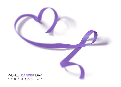 World Cancer Day concept. Vector Illustration. Lavender Ribbon