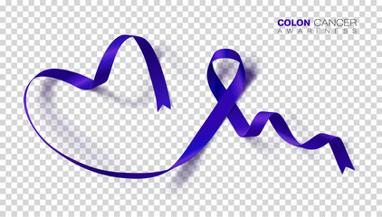 Colon Cancer Awareness Month. Dark Blue Color Ribbon