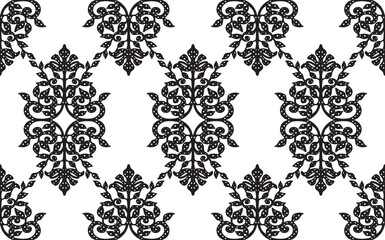 アンティークなレース模様の背景。シームレス・ベクター素材。