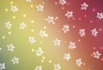 Light Green, Red vector layout with bright stars.