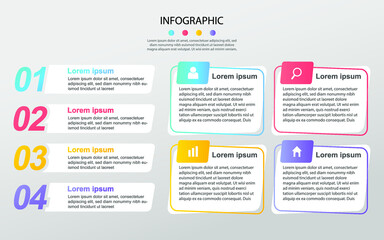 Modern Business data visualization. Process chart. Abstract elements of graph, diagram with steps, options,. Vector business template for presentation. Creative concept for infographic.