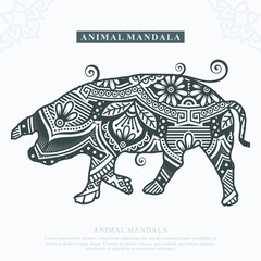 Animal Mandala Vector. Zentangle Animal Art. vector illustration.