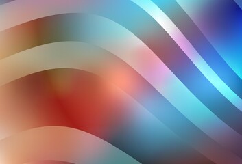 Light Blue, Yellow vector backdrop with curved lines.