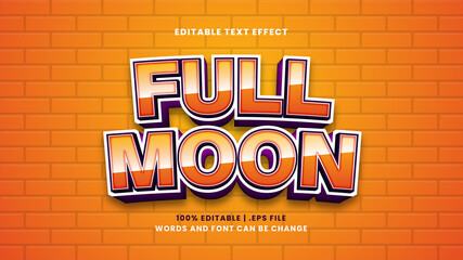 Full moon editable text effect in modern 3d style