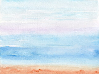 Autumn Evening Sky Watercolor Texture Background