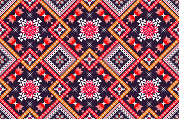 Geometric ethnic oriental seamless pattern art traditional Design for background,carpet,wallpaper,clothing,wrapping,Batik,fabric,Vector illustration.embroidery style.