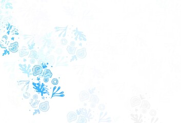 Light BLUE vector backdrop with memphis shapes.