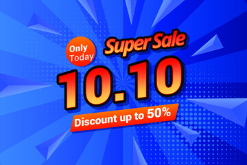 10.10 Online shopping day sale poster or flyer design. Global shopping world day Sale on colorful background. Crazy sales online. Eps 10 vector illustration.