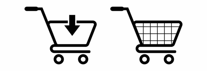 shopping cart icon set, shopping cart vector set, shopping basket icon vector