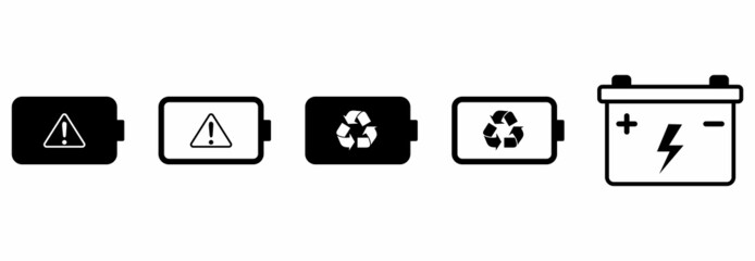 
battery icon set, battery charge icon set, battery vector set symbol