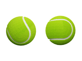 two tennis balls isolated on white background - 3d rendering
