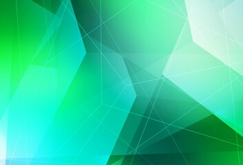 Obraz premium Light Green vector background with polygonal style.