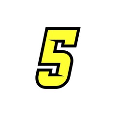 Simple Vector racing number 5 logo design