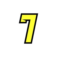 Simple Vector racing number 7 logo design