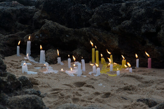 Member of the candomble religion participates in a party in honor of Yemanja in the city of Salvador.