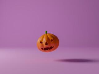 A ghost pumpkin floats in mid-air.