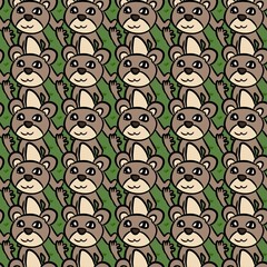 seamless pattern of cute bear cartoon