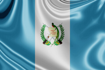 guatemala fabric flag waving . 3D illustration