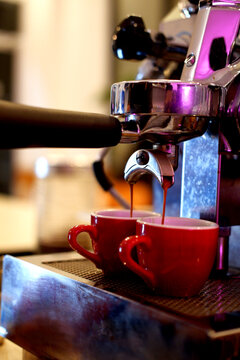 cup of coffee and machine