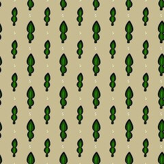 seamless pattern of leaf on brown background