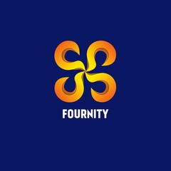 Fournity Vector Logo Illustration Design, Vector Illustration.