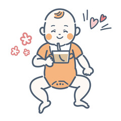 水分補給をする赤ちゃん
