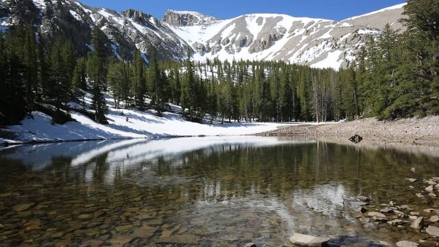 Skipping rock on Teresa lake - Great Basin NP, Nevada