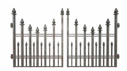 old fence on the white background 3d-rendering