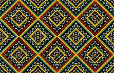 Geometric ethnic seamless pattern tribal traditional. Flower decoration. Design for background, illustration, wallpaper, fabric, texture, batik, carpet, clothing, embroidery