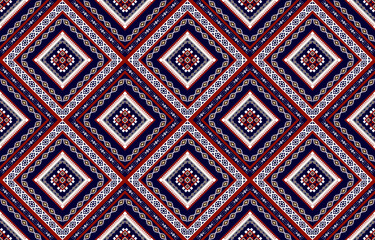 Abstract ethnic geometric seamless pattern. Design for background, illustration, wallpaper, fabric, texture, batik, carpet, clothing, embroidery