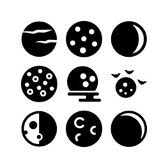 moon set icon on white background