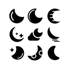 moon set icon on white background