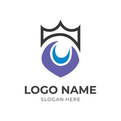 Obraz premium abstract shield logo design with flat colorful style