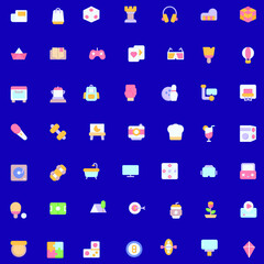 Hobbies And Activity icon pack collection flat vector set