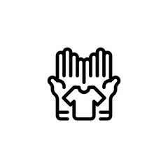 shirt, clothing, fashion, volunteer, humanitarian, charity, giving Outline Icon, Logo, and illustration