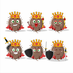 A Charismatic King coronaviridae cartoon character wearing a gold crown
