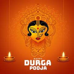 religious durga pooja festival card design