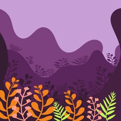 Fototapeta na wymiar aesthetic floral purple background and textures vector with minimalist abstract design and organic shapes. autumn background vector. square sosial media template background.