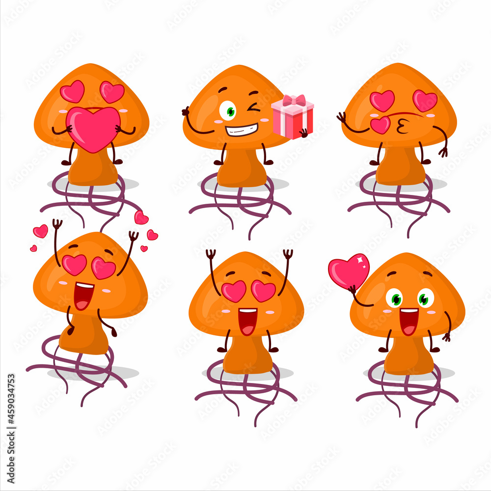 Wall mural Moordecovirus cartoon character with love cute emoticon